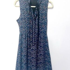Blue Tie Front Sleeveless Midi Sundress SMALL